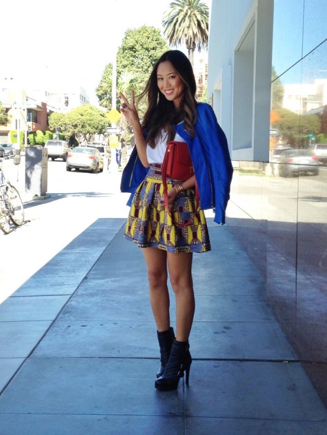 Song of Style - Blue Leather Jacket and Quilted Boots - Executive Salad